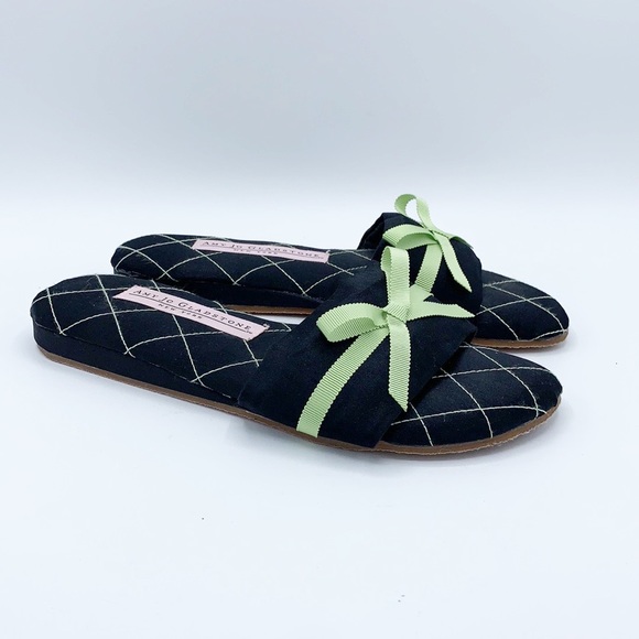 Amy Jo Gladstone Slippers Black Satin Slide On Mule - Picture 10 of 10